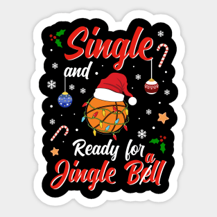 Funny Basketball Costume Single and ready for Jingle Bell Sticker